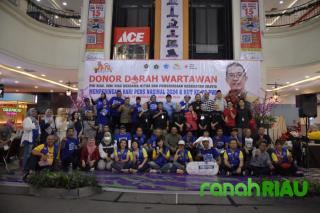 Lampaui Target, Donor Darah PWI Riau berhasil kumpulkan 150 kantong Darah