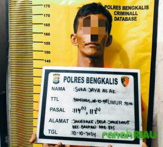 Satnarkoba Polres Bengkalis Ringkus Seorang Warga Jangkang Edarkan Narkoba