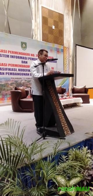 Plt.Bupati Bengkalis Hadiri Sosialisasi Permendagri No 70 dan No 90 Tahun 2019