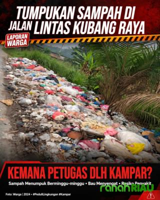 Tidak Ada Mobil Pengangkut, Tumpukan Sampah di Kubang Raya Ganggu Kesehatan Warga, Kemana DLH Kampar