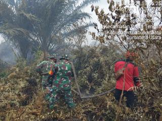 Sinergi Koramil dengan tim Gabungan, verifikasi dan Pemadaman titik api di Rokan Hilir