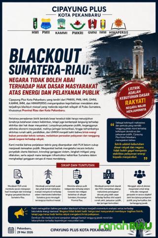 Krisis Listrik tak sekadar Gangguan Teknis, Cipayung Plus: Ini Soal Hak dasar Rakyat