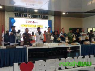 Polres Bengkalis Lakukan Pemusnahan Narkotika Jaringan Internasional