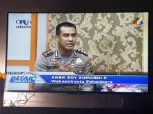Polresta Pekanbaru Sampaikan Himbauan Kamtibmas Melalui Media Televisi