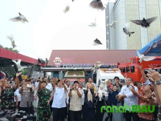 Wako Agung Resmi Luncurkan Layanan 112 TRC Pekanbaru Aman