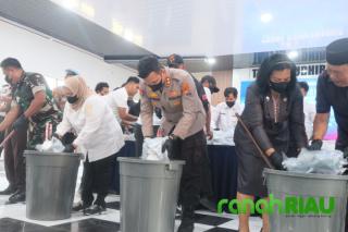 Polres Bengkalis Gelar Konferensi Pers Pemusnahan Narkotika Jenis Sabu 68,6 Kg