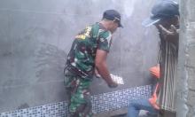Luar Biasa Kecepatan Proses Pekerjaan TNI  Di Hari 17  Sudah Dipasang Dinding Keramik Kamar Mandi .