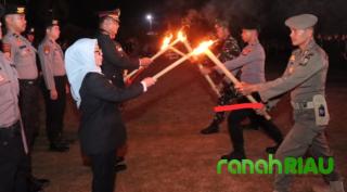 Taptu dan Pawai Obor HUT ke-81 RI di Kampar, Api Semangat Kemerdekaan Menyala