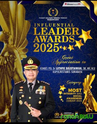 Kombes Pol Luthfie dapat Anugerah Most Integrity and Social Awareness Leader 2025