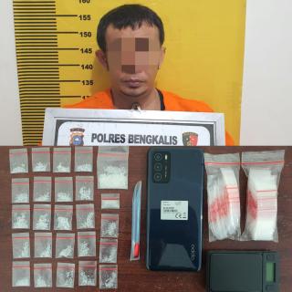 Seorang Bandar Sabu di Mandau di Tangkap Satres Narkoba Polres Bengkalis 