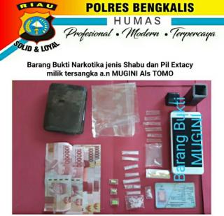 Bandar dan kurir diringkus Sat Res Narkoba Bengkalis ditempat yang berbeda