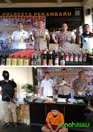 Polresta Pekanbaru ungkap penyitaan ribuan Miras dan Narkoba