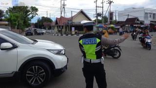 Antisipasi Kemacetan Selama Ramadhan, Personel Satlantas Polres Kuansing Disiagakan