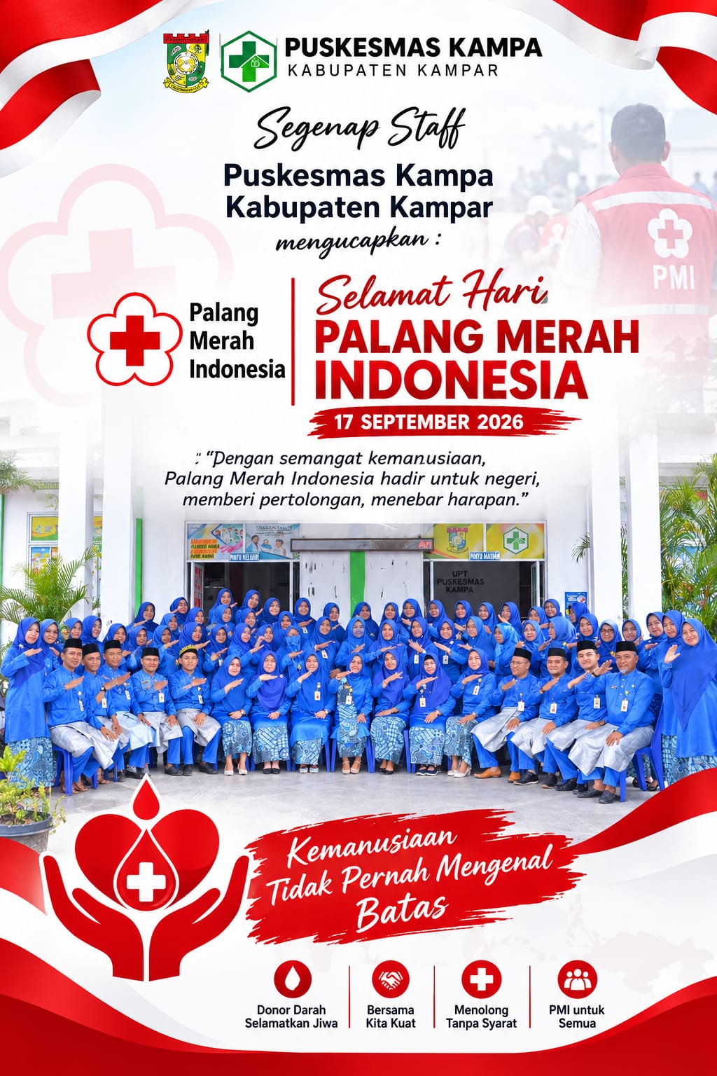 Selamat PMI dari staff puskes kampa